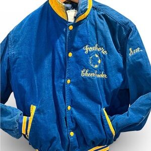 Vintage 70’s 80’s Varsity Cheerleader corduroy highschool jacket FOXBORO MASS